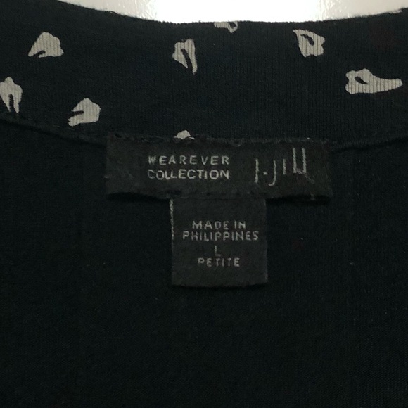 J.Jill Wearever Collection Cardigan Womens Large Petite Open Front Black Career - Picture 12 of 12